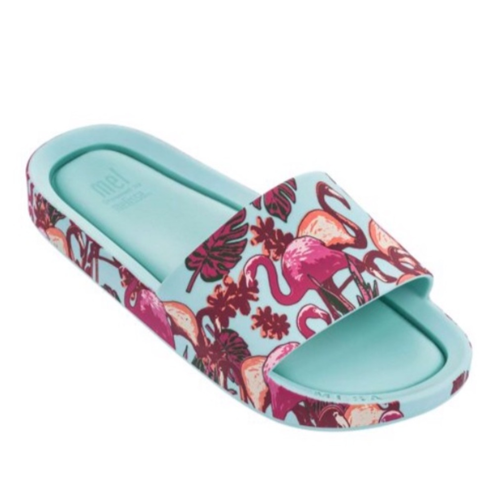 NEW Mini Melissa Mel Beach Slide Flamingo Sandal